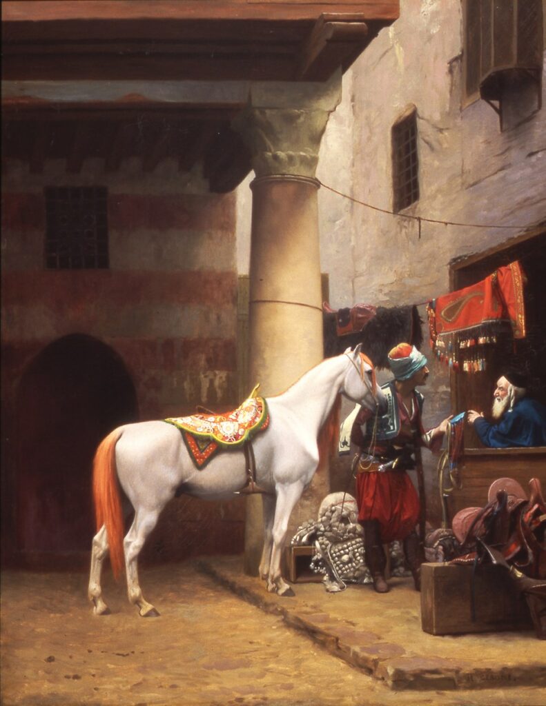 Gérôme, The Saddle Bazaar, Cairo, 1883, oil on canvas. 