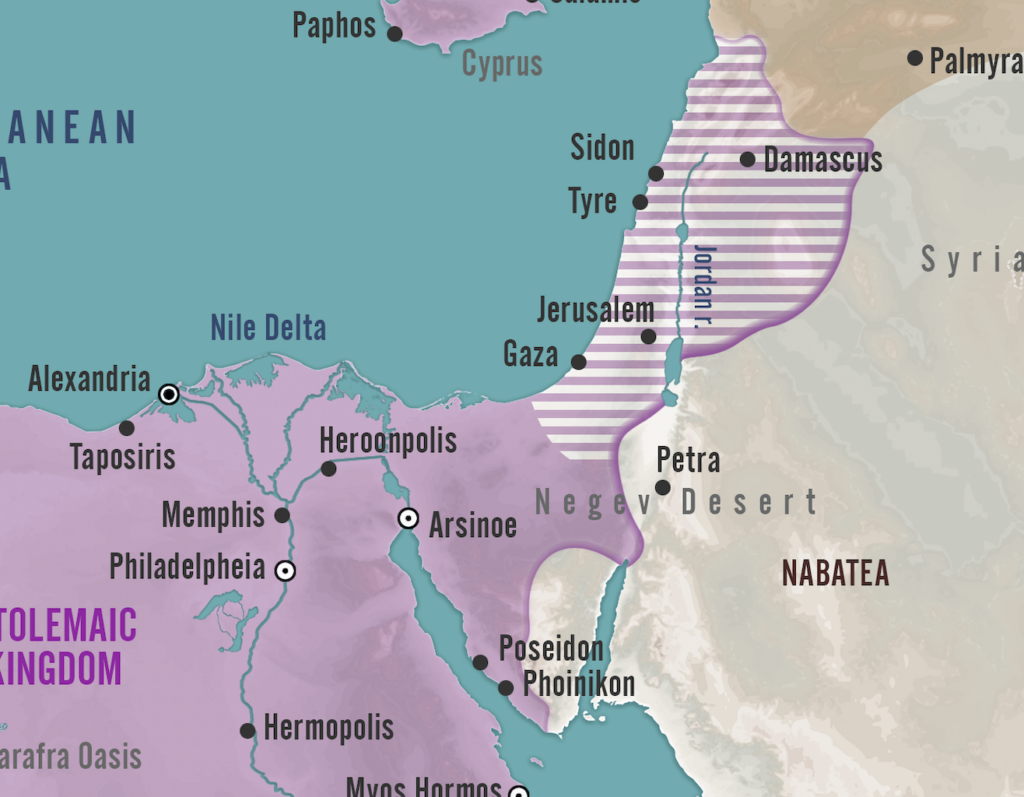Map of Syria under the Ptolemaic Dynasty in Egypt