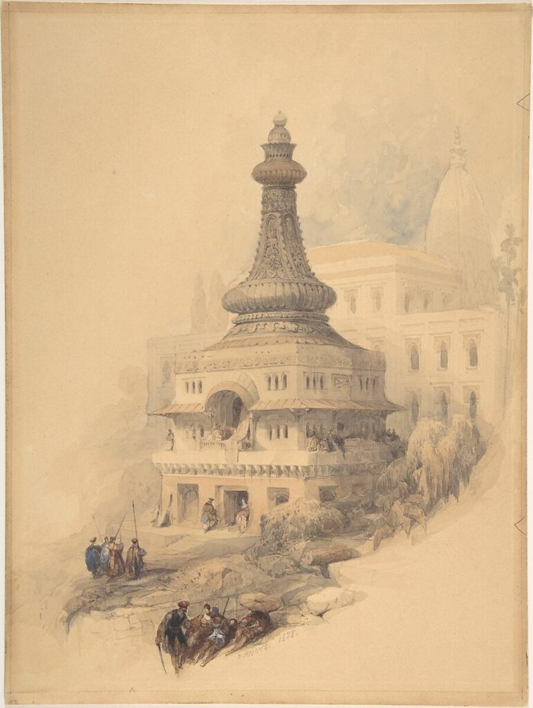 Oriental Scene, David Roberts (British, Stockbridge, Scotland 1796–1864 London), Watercolor over traces of graphite on cardboard